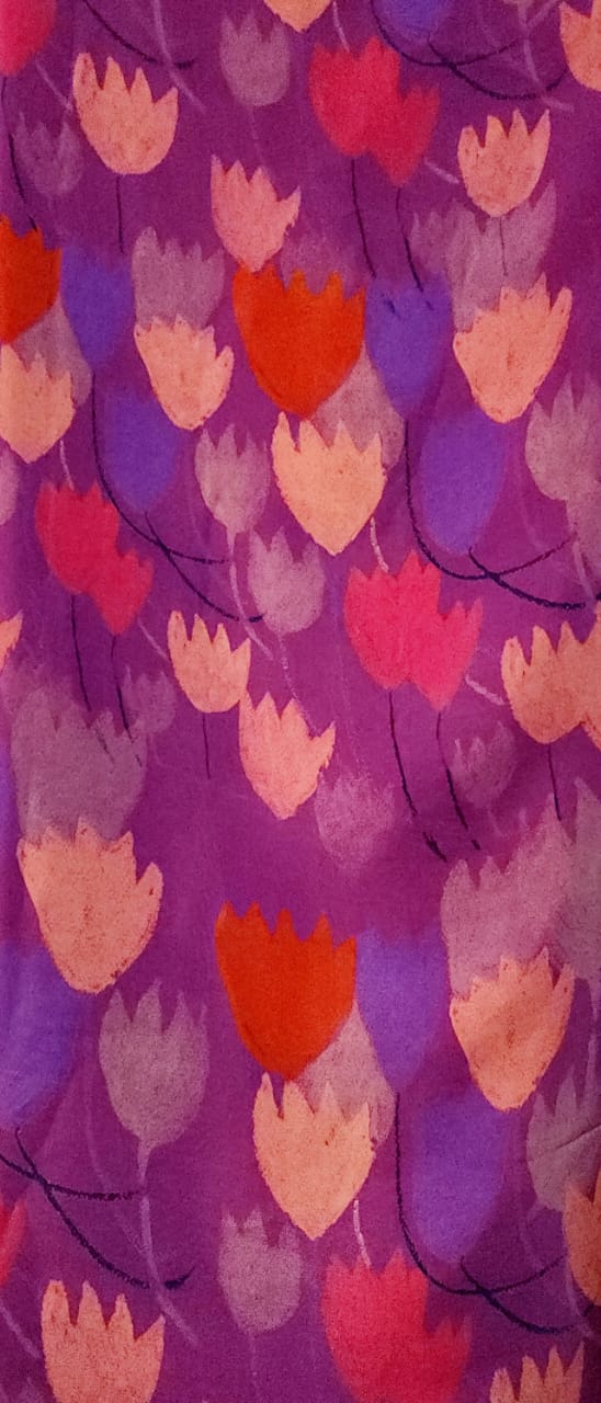 Tulip Floral Crepe Saree