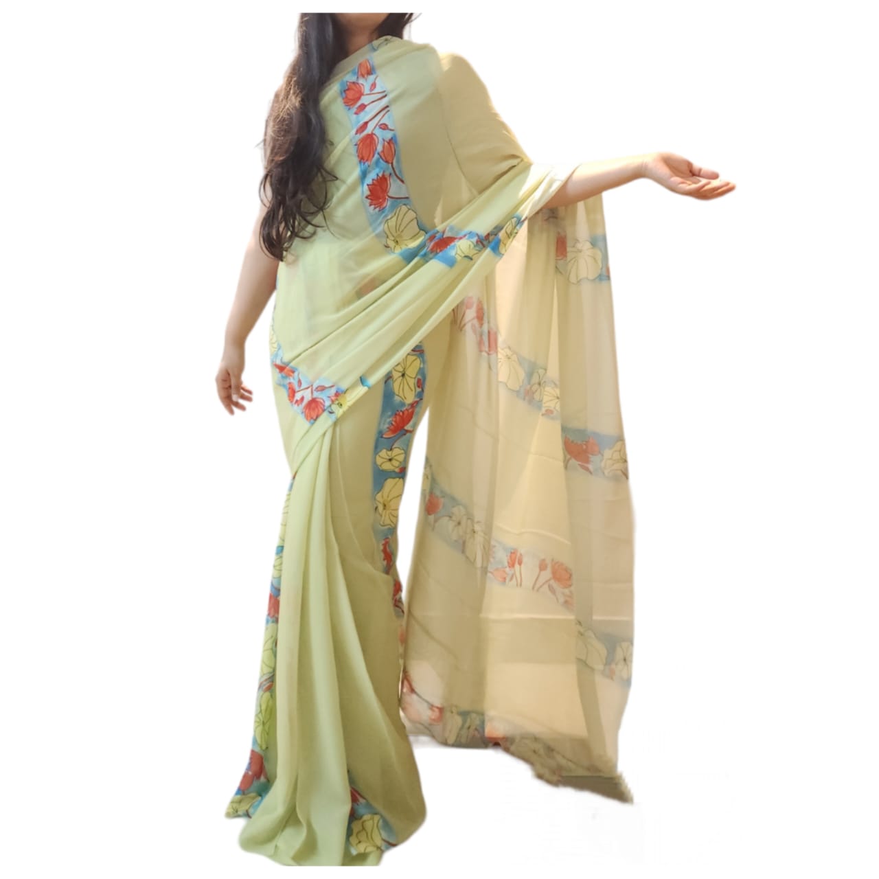 Lotus Georgette Saree