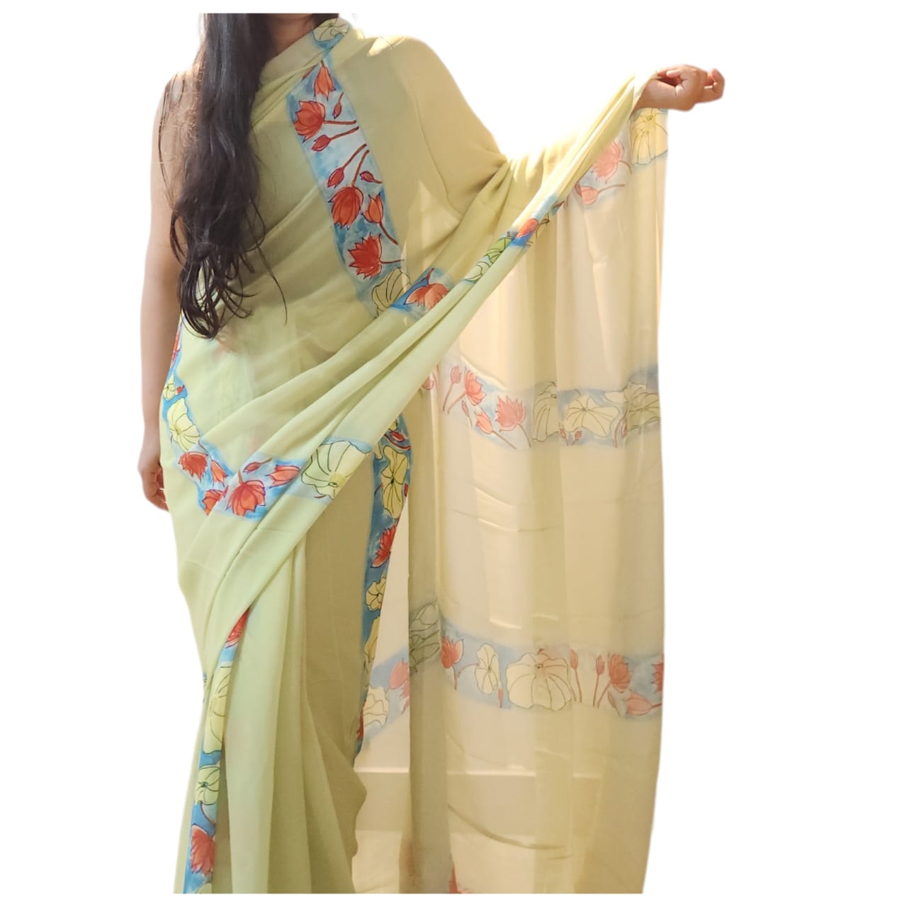 Lotus Georgette Saree