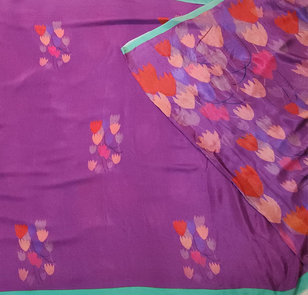 Tulip Floral Crepe Saree