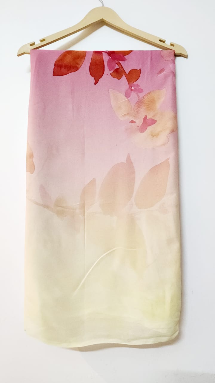 Multi colored Chinon Saree (Copy)