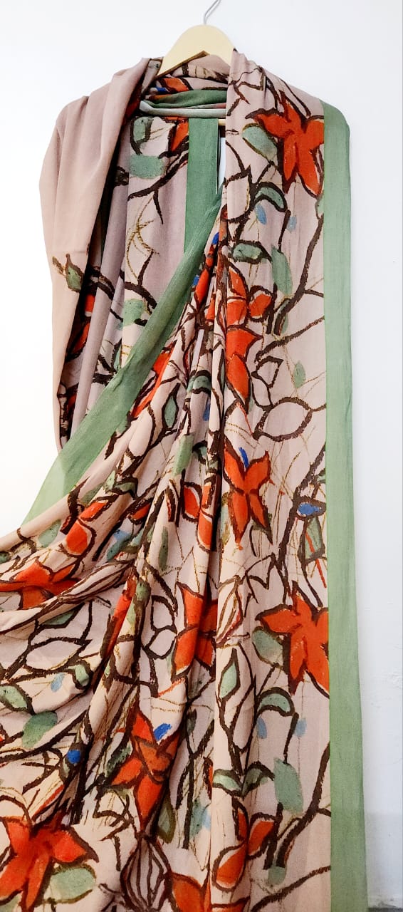 Wild Flower Crepe Saree