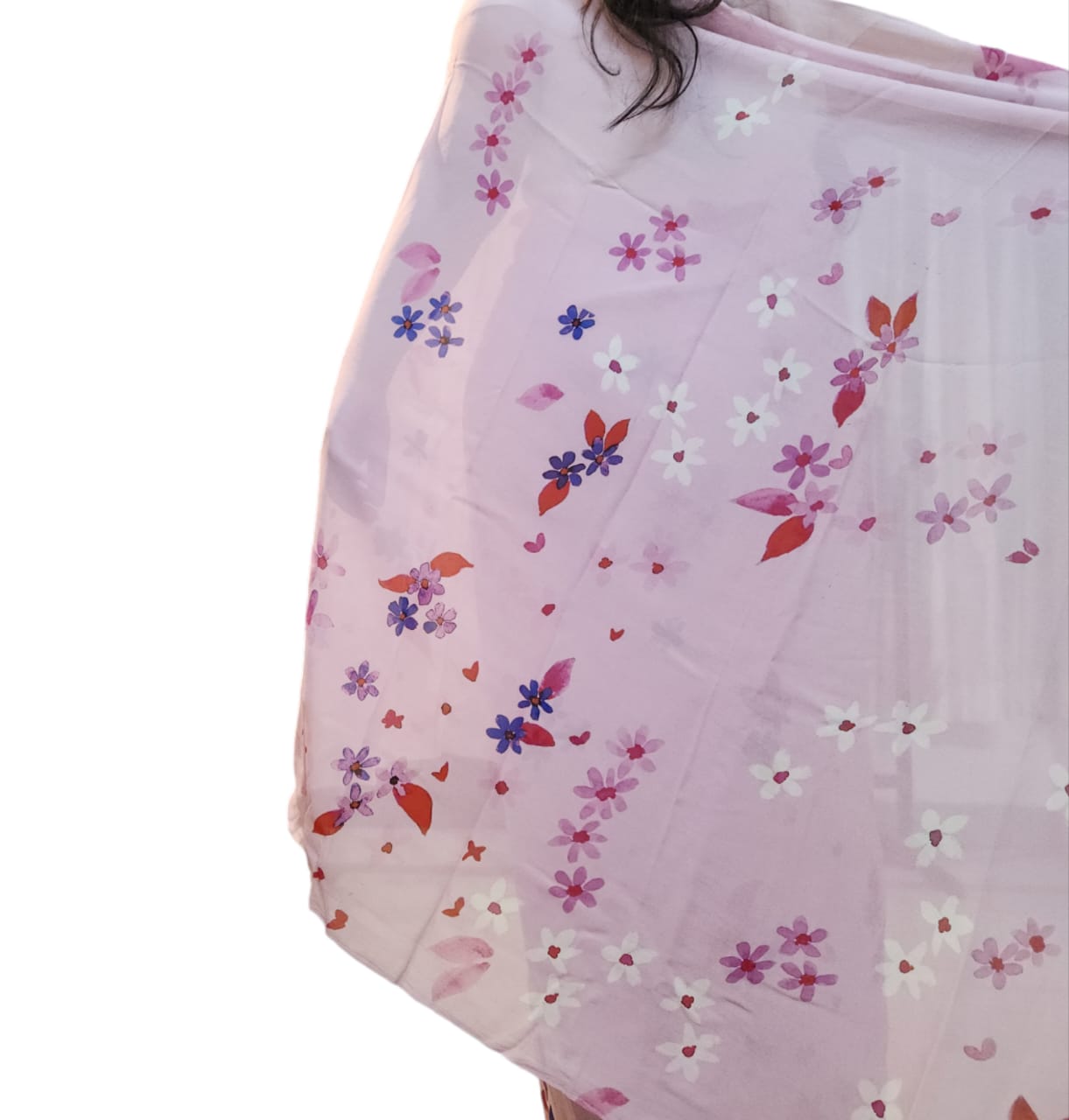 Jasmin Pink Orange Saree