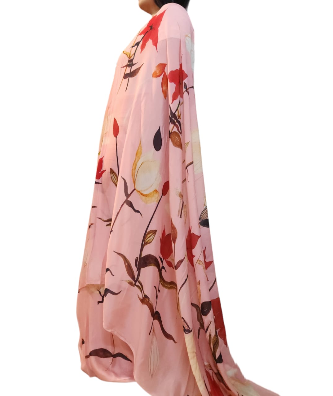 Red Tulip Chinon Saree