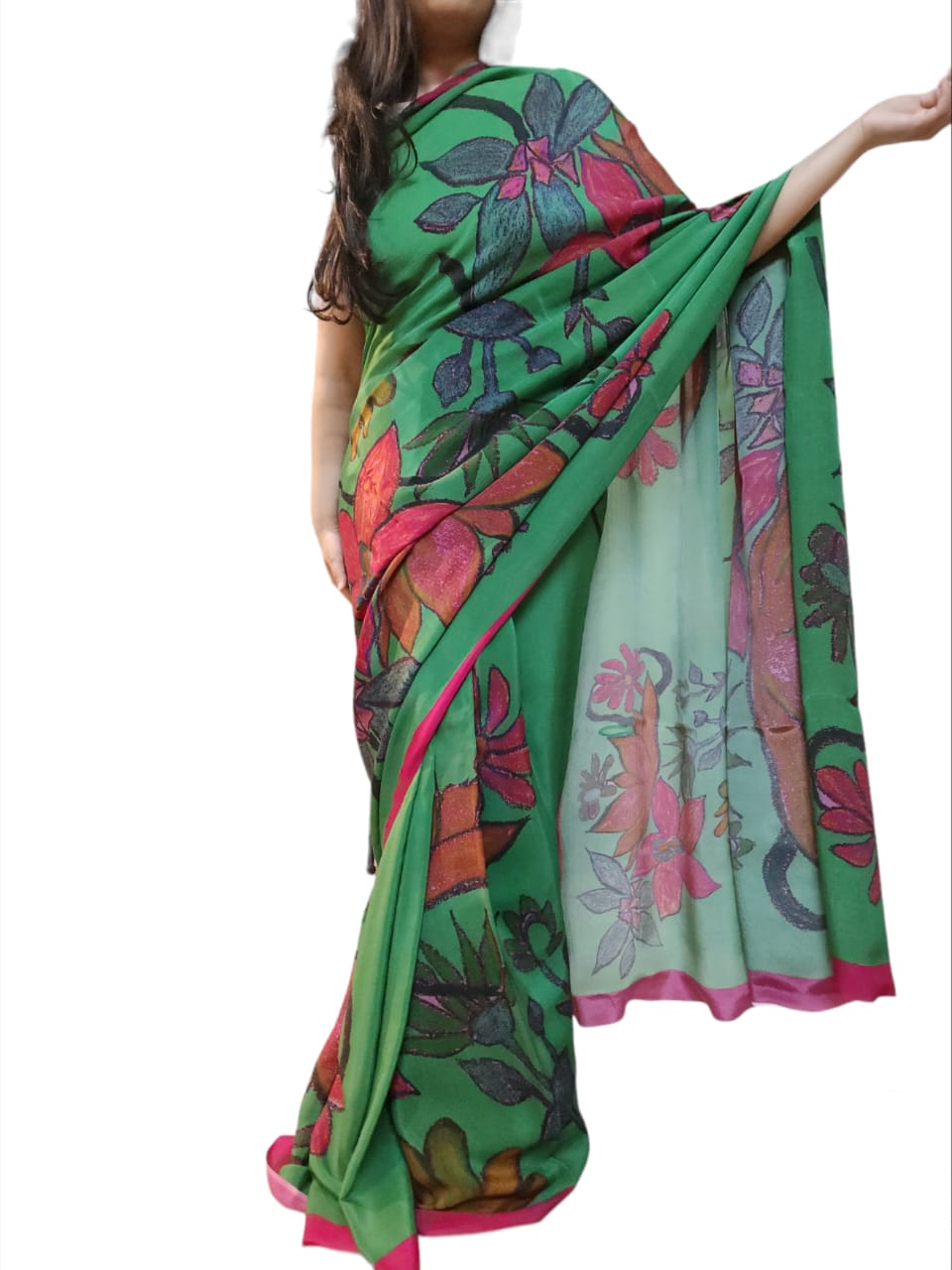 Red Tulip Chinon Saree (Copy)