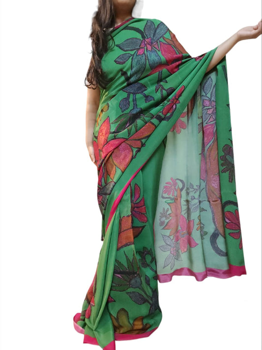 Red Tulip Chinon Saree (Copy)