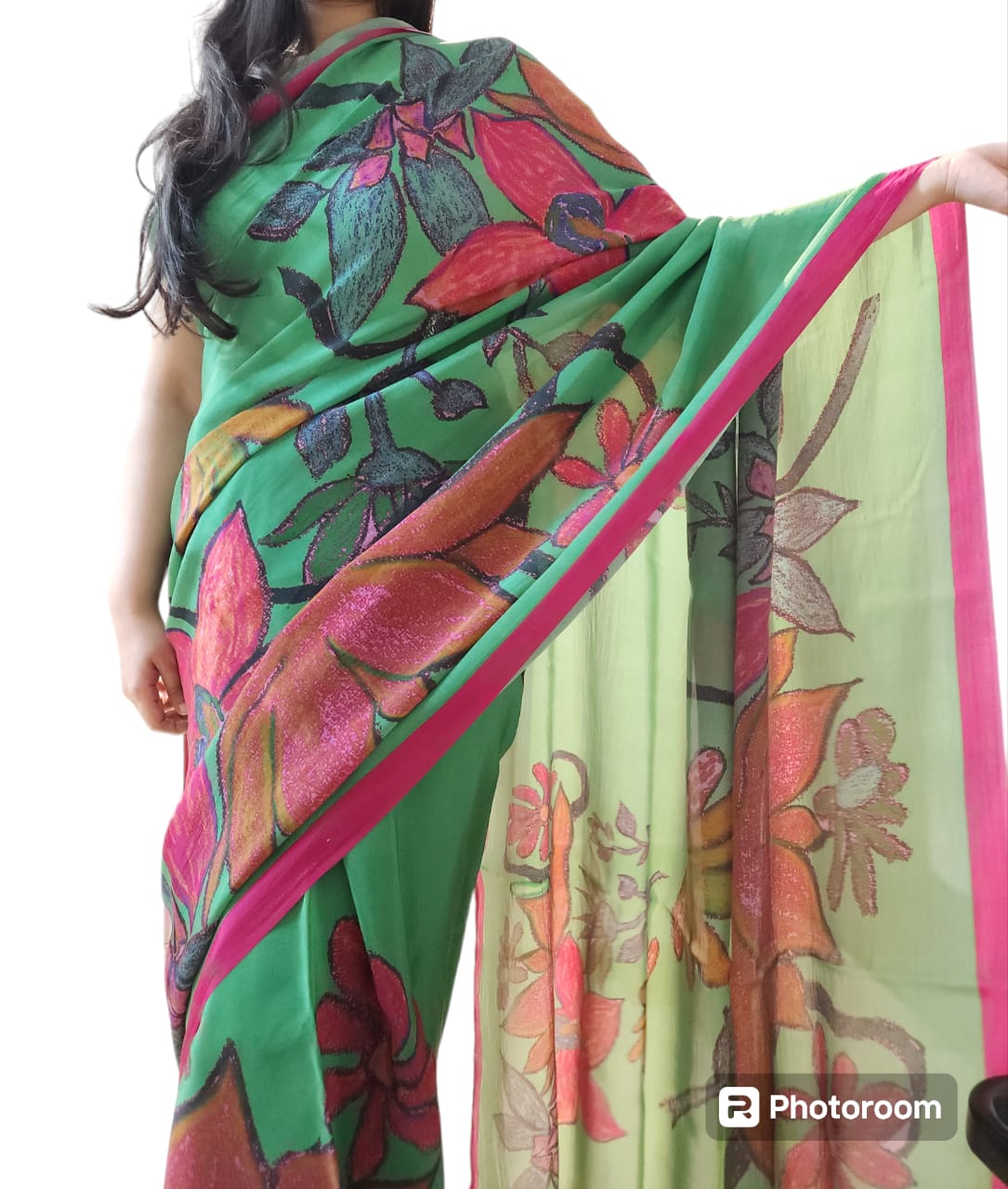 Red Tulip Chinon Saree (Copy)