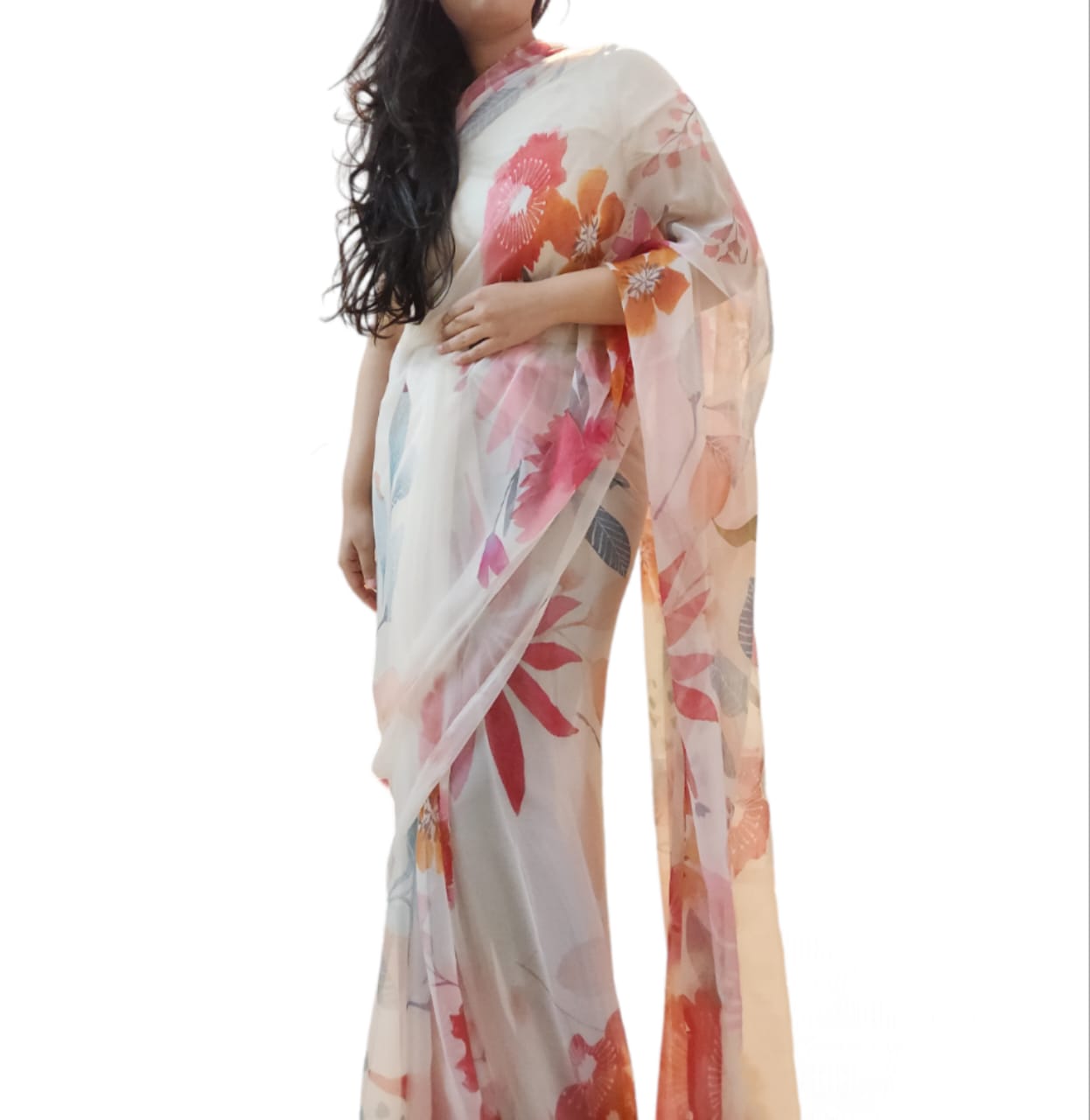 Colorful Chiffon Saree