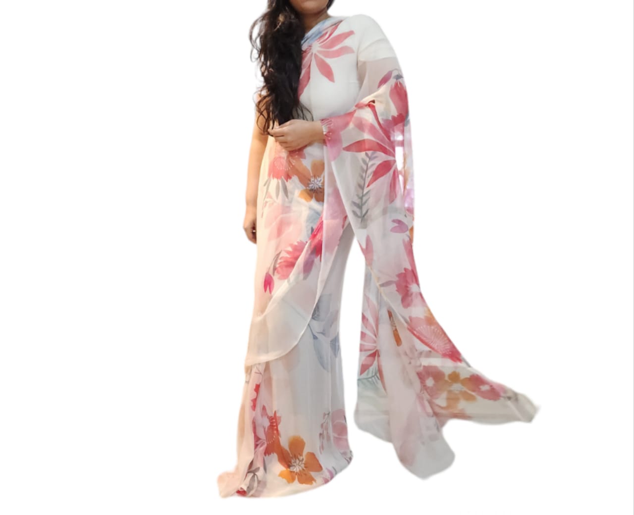 Colorful Chiffon Saree